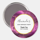 紫アメジストと金ゴールド瑪瑙誕生日感謝してい等 マグネット (正面/裏面)