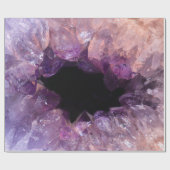 紫アメジスト鉱物結晶の宝石パターン ラッピングペーパー (フラット)