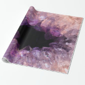 紫アメジスト鉱物結晶の宝石パターン ラッピングペーパー (アンロールド)