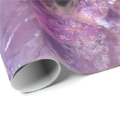 紫アメジスト鉱物結晶の宝石パターン ラッピングペーパー (ロールコーナー)