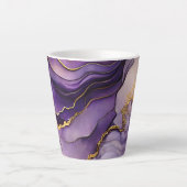 紫アルコユニークールインキ小セラミックラテマグカップ カフェラテマグ (正面)