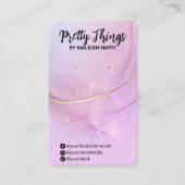 紫アルコールインクイヤリングディスプレイカード 名刺 (正面)