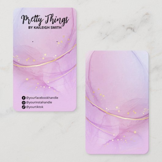 紫アルコールインクイヤリングディスプレイカード 名刺 (正面/裏面)