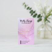 紫アルコールインクイヤリングディスプレイカード 名刺 (スタンド正面)