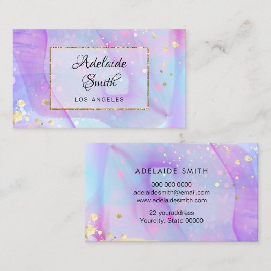 紫アルコールインク 名刺 (正面/裏面)