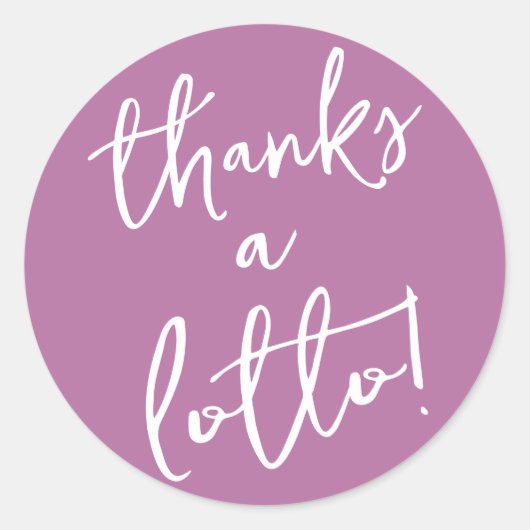 紫アロ感謝していットステッカー宝くじチケットお願い ラウンドシール (正面)