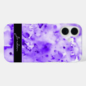 紫アートの水色絵を描（ばちゃばちゃ）跳ねる Case-Mate iPhoneケース (裏面 (横))