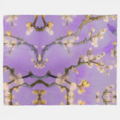 紫アーモンドの木、ゴッホのインスピレーション・アート、アールヌーボー フリースブランケット (正面(横))