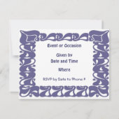 紫アールヌーボー波打縁どち 招待状 (裏面)