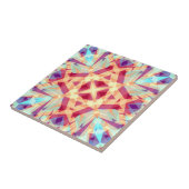 紫イエローターコイズ赤ジオメトリックモロッコCu タイル (側面)