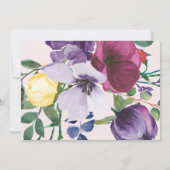 紫イエローピンクフローラベビーシャワーブランチ 招待状 (裏面)