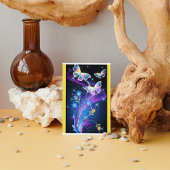 紫イエローブルースパークルバタフライ ポストカード