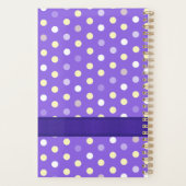 紫イエローホワイト水玉模様名前をカスタムする プランナー手帳 (裏面)