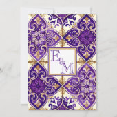 紫イタリアンインスパイアの春の結婚式タイル 招待状 (裏面)