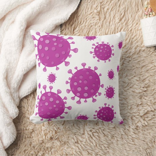 紫ウイルス粒子 クッション (ブランケット)