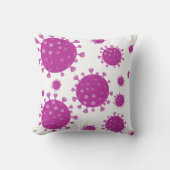 紫ウイルス粒子 クッション (正面)