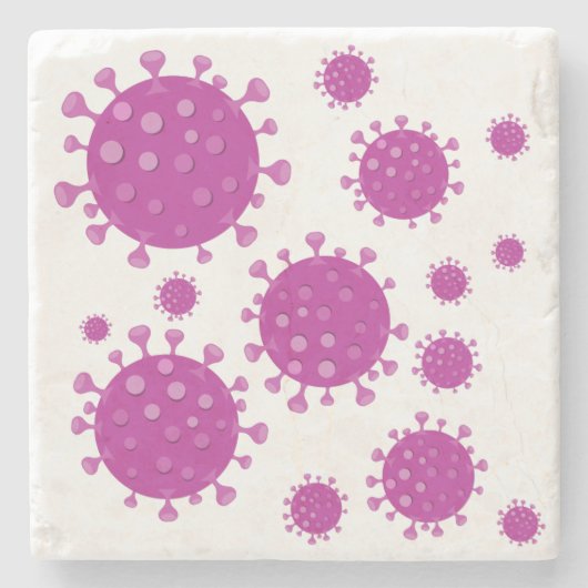 紫ウイルス粒子 ストーンコースター (正面)