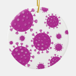 紫ウイルス粒子 セラミックオーナメント