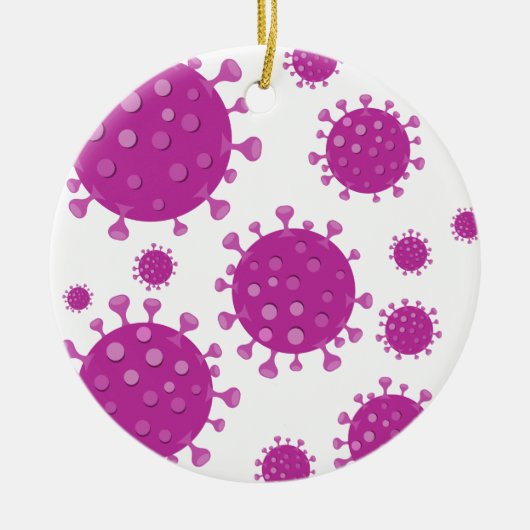 紫ウイルス粒子 セラミックオーナメント (正面)