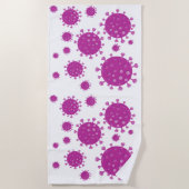 紫ウイルス粒子 ビーチタオル (正面)