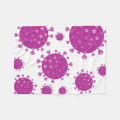 紫ウイルス粒子 フリースブランケット (正面(横))