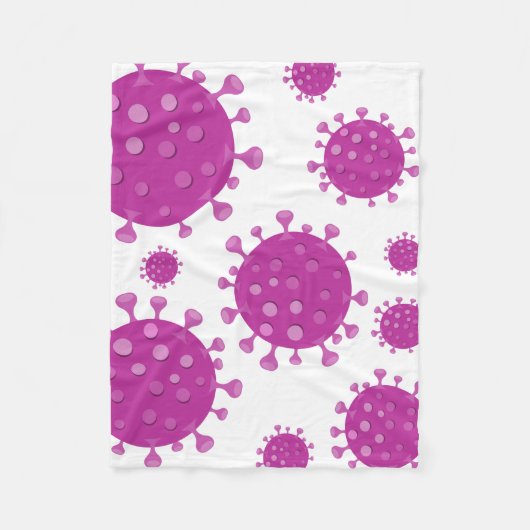紫ウイルス粒子 フリースブランケット (正面)