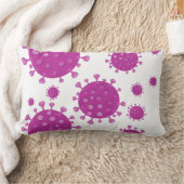 紫ウイルス粒子 ランバークッション (ブランケット)