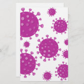紫ウイルス粒子 便箋 (正面/裏面)