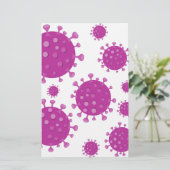 紫ウイルス粒子 便箋 (スタンド正面)