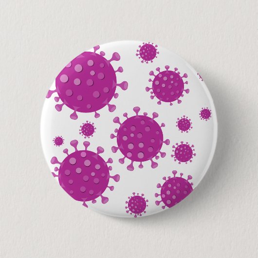 紫ウイルス粒子 缶バッジ (正面)
