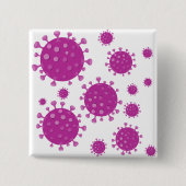 紫ウイルス粒子 缶バッジ (正面)