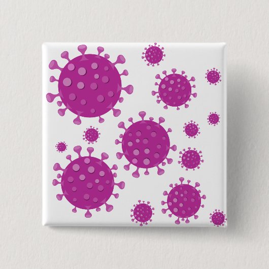 紫ウイルス粒子 缶バッジ (正面)