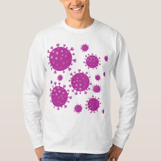 紫ウイルス粒子 Tシャツ (正面)