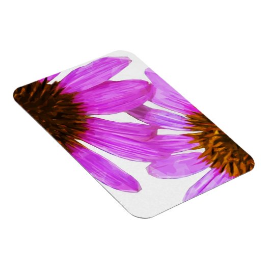 紫エキナセアフラワー抽象芸術 マグネット (右側)