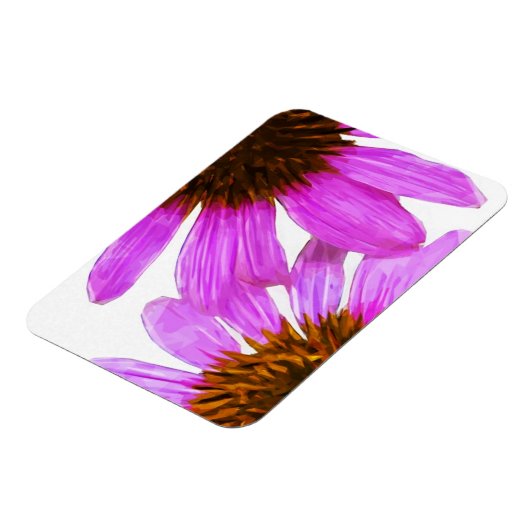 紫エキナセアフラワー抽象芸術 マグネット (左側)