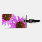 紫エキナセアフラワー抽象芸術 ラゲッジタグ (正面横)