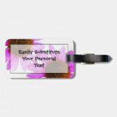 紫エキナセアフラワー抽象芸術 ラゲッジタグ (裏面横)