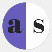 紫エレガントがかった青モノグラ結婚ム ラウンドシール (正面)