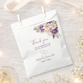 紫エレガントとアイボリーバラ結婚ズ フェイバーバッグ