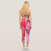 紫エレガントとオレンジのライムライトアジサイ カプリレギンス (裏面)