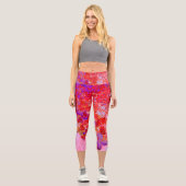 紫エレガントとオレンジのライムライトアジサイ カプリレギンス (正面)