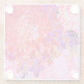 紫エレガントとオレンジのライムライトアジサイ ガラスコースター (裏面)