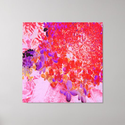 紫エレガントとオレンジのライムライトアジサイ キャンバスプリント (正面)