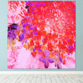 紫エレガントとオレンジのライムライトアジサイ キャンバスプリント (インサイチュ (ウッドフロア))