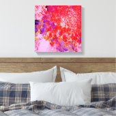 紫エレガントとオレンジのライムライトアジサイ キャンバスプリント (インサイチュ (寝室))