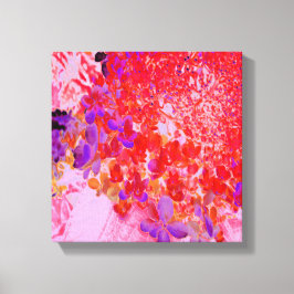 紫エレガントとオレンジのライムライトアジサイ キャンバスプリント