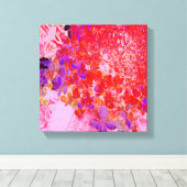 紫エレガントとオレンジのライムライトアジサイ キャンバスプリント (インサイチュ (ウッドフロア))