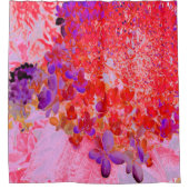 紫エレガントとオレンジのライムライトアジサイ シャワーカーテン (正面)