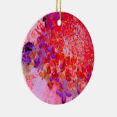 紫エレガントとオレンジのライムライトアジサイ セラミックオーナメント (右)