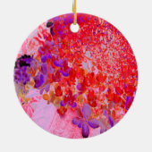 紫エレガントとオレンジのライムライトアジサイ セラミックオーナメント (裏面)